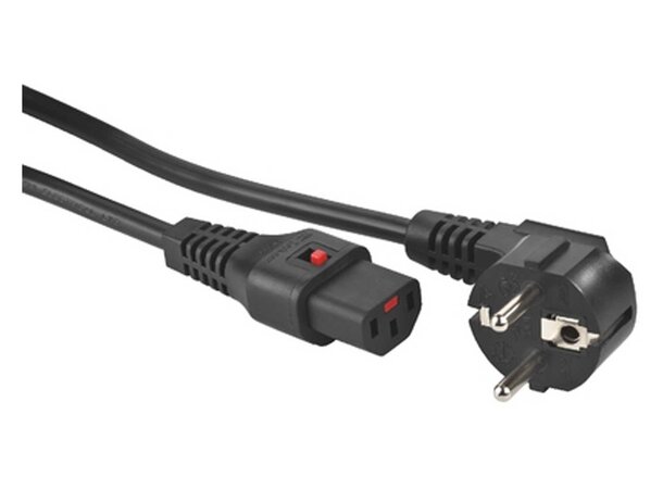 FS AK182S Apparatkabel m/lås 2m Svart Schuko-IEC